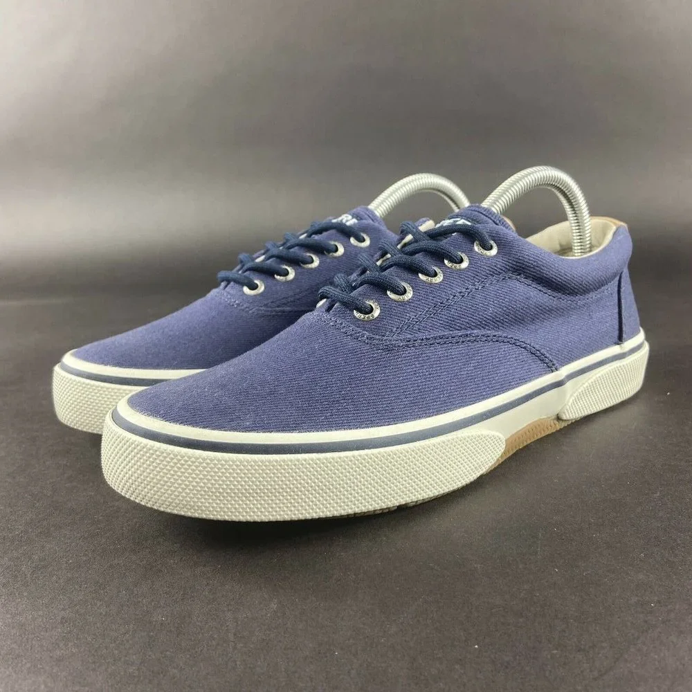 Sperry Men's Halyard CVO Navy Blue Twill Lace Up Casual Shoes Size 8 M
